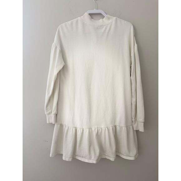 Z SUPPLY Dress Cream Dress Henley Cream Drop Waist Ruffled Comfy Casual Size M - Picture 1 of 9